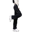 thumbnail image 3 of Douhoow Cargo Jeans for Women High Waist Wide Leg Denim Pants Loose Trousers, 3 of 9