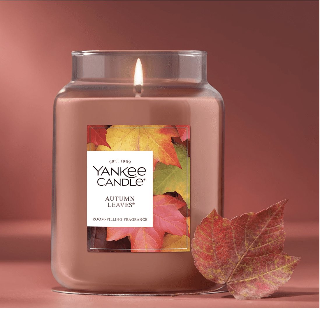 Yankee Candle, Autumn Leaves, 22oz Large Jar, Fall Scented Candle