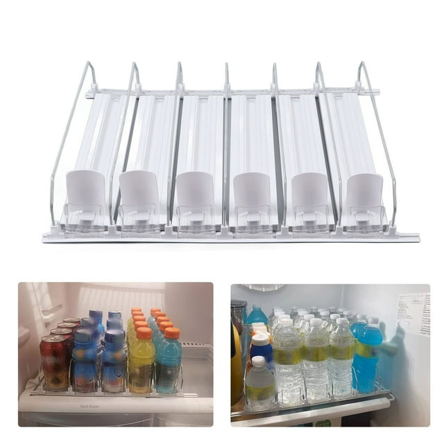 Efficient Drink Automatic Pusher Changeable Glide ABS Can Organizer Perfect For 12oz Drink Automatic Pusher Glide Motorized Can Storage System ABS White Width