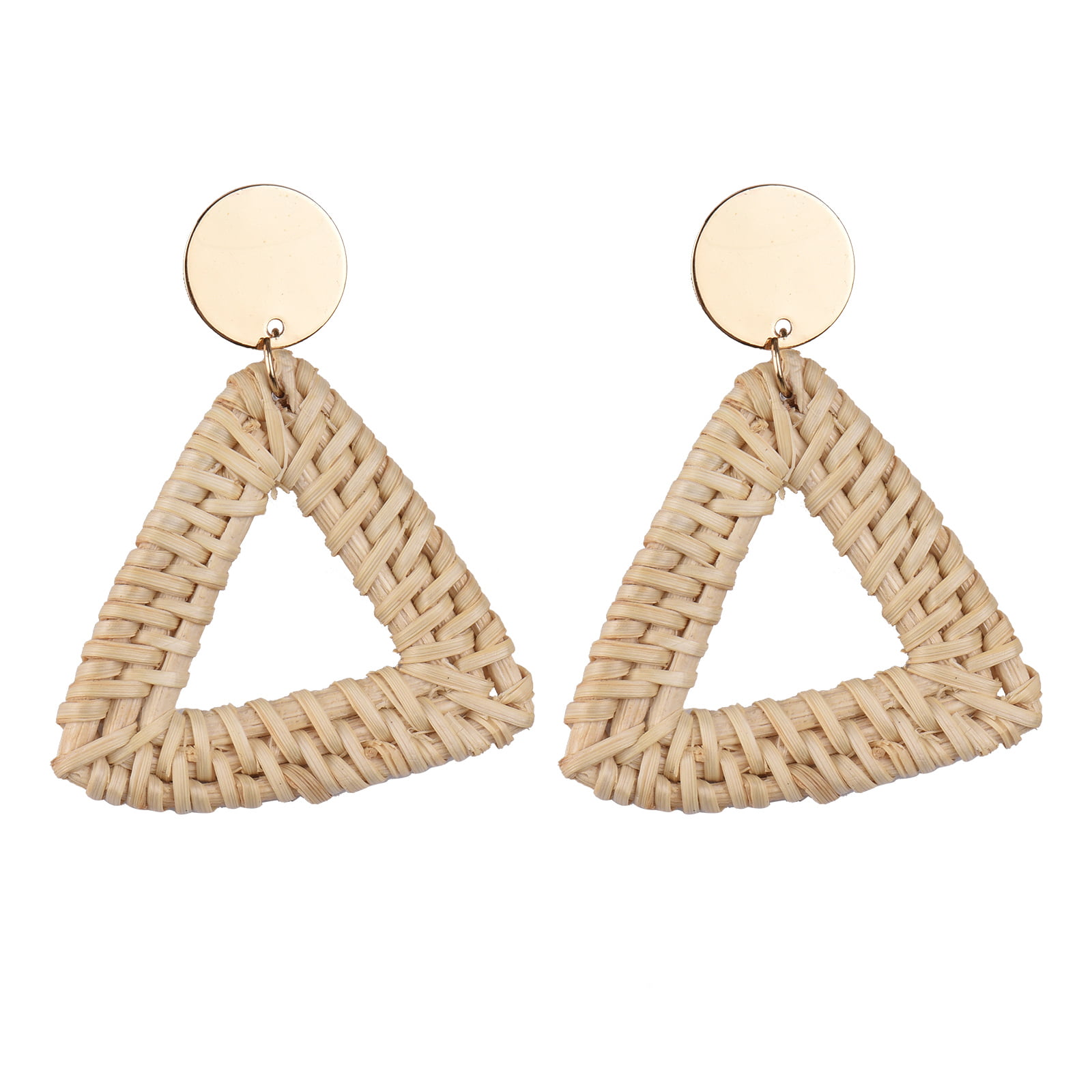 Hand Woven Teardrop Earrings With Decorative Charms