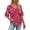 Women's Tops Summer-Red#13, variant on Womens Tops Plus Size Summer Loose-Fit Casual V-Neck Short-Sleeve Double-Layer Bell-Sleeve T-Shirt (Pull-Over ) Red M