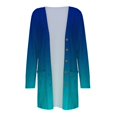 thumbnail image 2 of Baqcunre Plus Size Tops For Women Ladies Casual Gradient Button Pocket Long Sleeve Top Cardigan Coat Tops For Women 2023 Winter Coats For Women Blue XL, 2 of 4