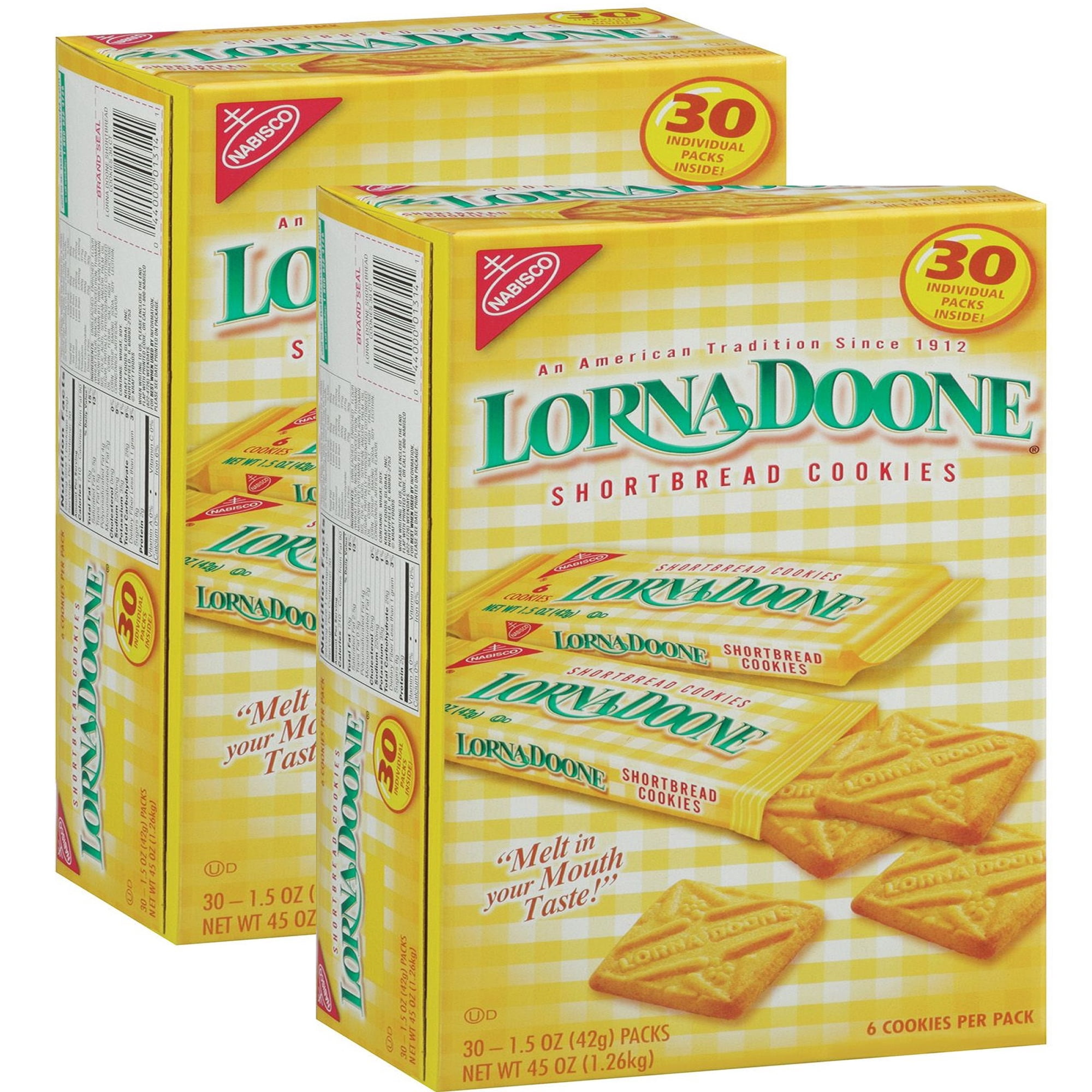 2 PACK | Nabisco Lorna Doone Shortbread Cookies 30 pack (1.5 oz., 30 ct)