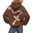 thumbnail image 2 of Bleached Hoodie for Women Graphic Cross Print Long Sleeve Pullover, Y2K Oversized Hoodies 2026 Outfits, Soft Fleece Lined Casual Sweatshirt with Kangaroo Pocket(Coffee,S), 2 of 5