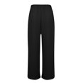 thumbnail image 4 of Tittly Palazzo Pants Wide Leg Pants Woman Women's High Waist Casual Solid Color Elastic Waist Loose Wide Leg Pants Trousers Baggy Pants Baggy Pants Women Black L, 4 of 8