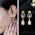 thumbnail image 3 of Rosec Jewels Lab Grown Emerald Cut Diamond Earrings Drop - Art Deco Earrings (6X8 mm, EF-VS1 Quality) - With Jewelry Box, 14K Yellow Gold, 3 of 9