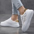thumbnail image 7 of XIMIN Women's Platform Fashion Sneakers Thick Sole Suede Genuine Leather Classic Rubber Gum Sole Low Top Casual Walking Hiking Shoes Footwear, 7 of 7