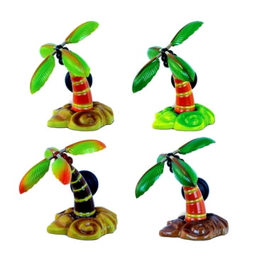 CoTa Global Palm Tree Refrigerator Bobble Magnets Set of 4 - Assorted Color Fun Cute Tropical Bobble Head Magnets For Kitchen Fridge, Lockers, Home Decor, Cool Office & Decorative Novelty - 4 Pack