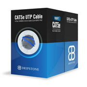 Dripstone CAT5e 1000ft UTP Ethernet Cable 24AWG Bulk LAN Network Wire (Blue)