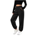 thumbnail image 5 of XUNKUSGA Women's Baggy Sweatpants Casual High Elastic Waist Cinch Bottom Sweat Pants Soft Comfy Solid Color Joggers Athletic Pants with Pockets and Drawstring S, 5 of 10
