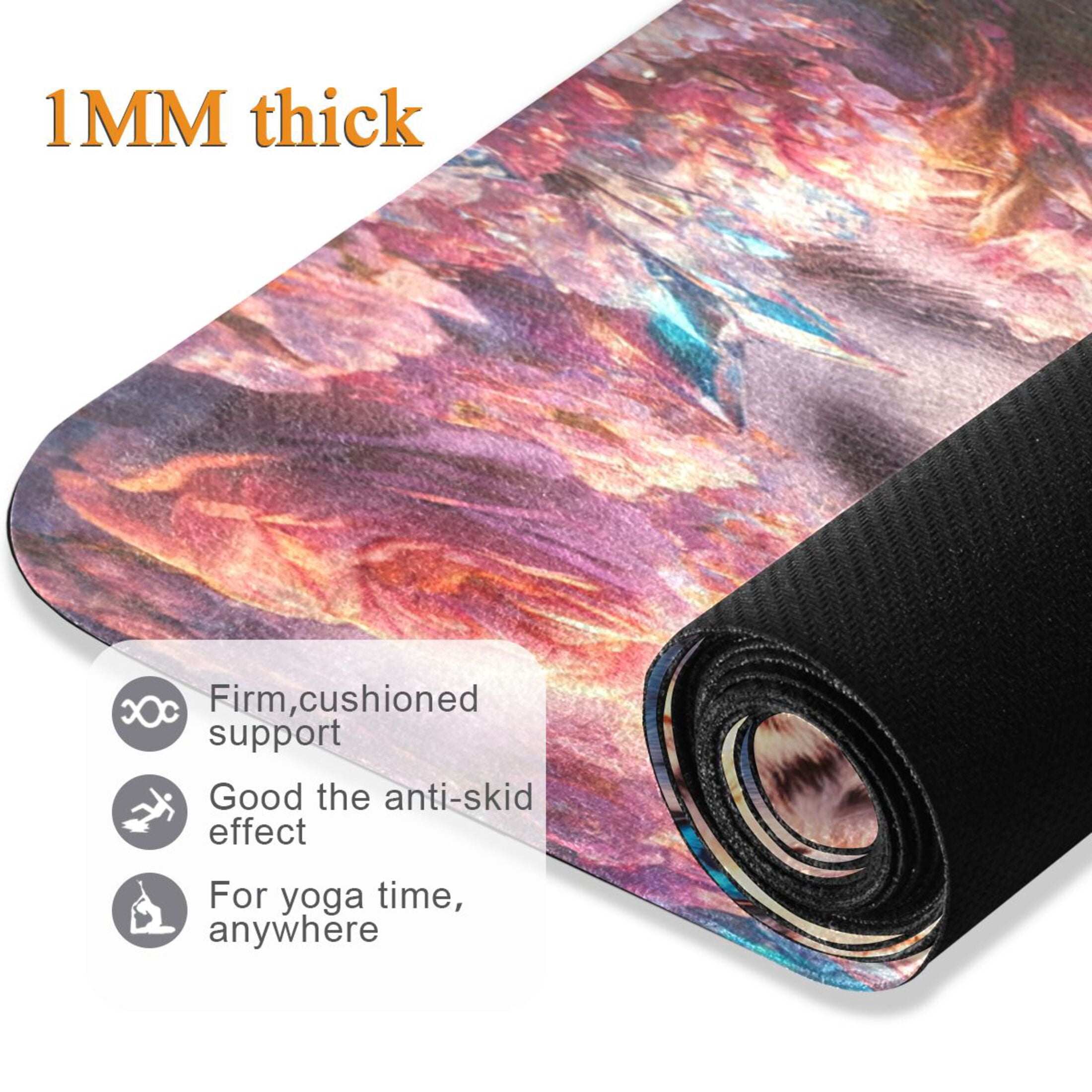 BZSMCE Yoga Mat Women Fantasy Leopard Sunset Fitness Mat