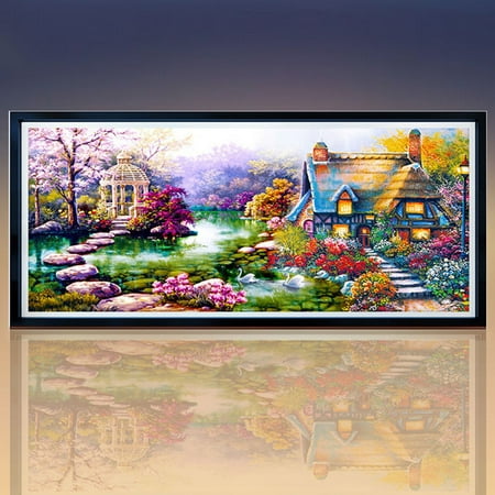 - Girl12Queen DIY 5D Diamond Mosaic Landscapes Garden Lodge Painting Cross Stitch Kit Decor