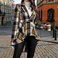 thumbnail image 7 of Kukoosong Women's Plaid Shirts, Winter Shacket Thick Coat, Long Sleeve V-Neck Button Down Jacket, 7 of 7
