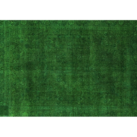 Ahgly Company Indoor Rectangle Abstract Green Modern Area Rugs, 2' x 5'
