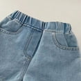 thumbnail image 5 of Bxsruta Shorts for Kids, Lace Trim Girls' Denim Shorts Stretchy Waist Lightweight Casual Pants, 5 of 6