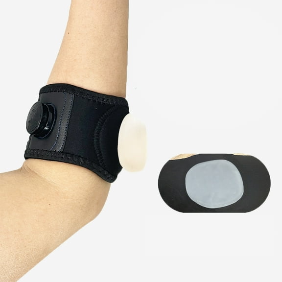 Tennis Elbow Brace for Men Women, Elbow Brace for Tendonitis Tennis Elbow & Golfer's Elbow, Adjustable Elbow Strap, Black, REGULAR Size (M), 1 Pack