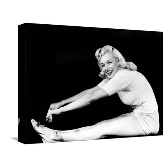 Art.com Model and Columbia Starlet Marilyn Monroe, Working Out, ca. 1948 Stretched Canvas Print Wall Art, 16" x 12"