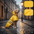 thumbnail image 3 of Waterproof Adjustable Dog Raincoat with Reflective Strips - Lightweight Breathable Pet Rainwear for Small, Medium & Large Dogs - Full Belly Protection, Easy On/Off Design - Size L, Yellow, 3 of 6