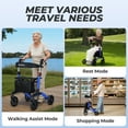 thumbnail image 4 of MaxKare Déambulateur à Roulettes avec Roues Tout-Terrain de 8”, Poignée Réglable à 8 Niveaux, Déambulateur Pliable pour Aînés avec Siège et Dossier, jusqu'à 300 Lb, Bleu, 4 of 12