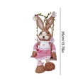 thumbnail image 3 of CuiLiyq Easter Decorations, Spring Hanging Easter Bunny Figurine on Carrot Swing, Cute Farmhouse Decorative Woven Straw Rabbit Statue for Home Indoor Outdoor Craft Adornment Decor (I), 3 of 6