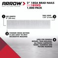 thumbnail image 2 of Brad Nails Arrow BN1816BCS, acero calibre 18, 25 mm, paquete de 2000 unidades, 2 of 6