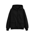 thumbnail image 4 of LIIPEE Zip Up Hoodies For Women Long Sleeve Solid Color Hooded Sweatshirts Ladies Fall Winter Comfortable Sweatshirt With Pockets,M, 4 of 4