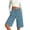 Mint Green, variant on Denim Bermuda Shorts for Women Drawstring Wide Leg Knee High Short Pants with Elastic Waist Casual Summer Loungewear Blue L