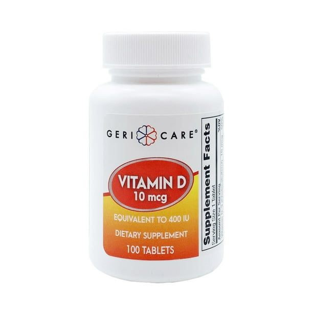 GeriCare Vitamin D3, 400 IU Dietary Supplement for Bone and Muscle