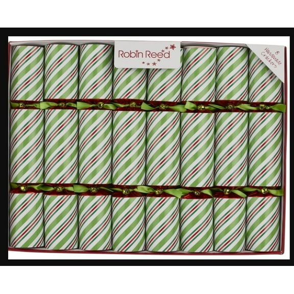 Robin Reed English Holiday Christmas Crackers - Peppermint Cane, 8 Count
