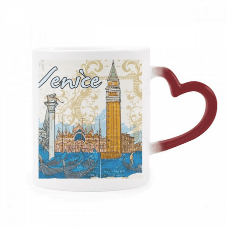 

Italy Venice Landmark National Illustration Heat Sensitive Mug Red Color Changing Stoneware Cup