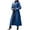 Blue, variant on Women's Leather Jacket Long Trench Coat with Notch Lapel Button Down Design Stylish Motorcycle Outerwear for Casual Wear