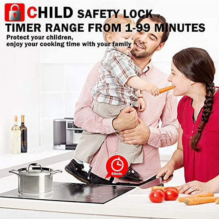  Electric Cooktop 30 inch,Electric Cooker 4 Burners, 6000W  Electric Stove Top 220-240v,Child Safety Lock without Plug Suitable for All  Pans : Home & Kitchen