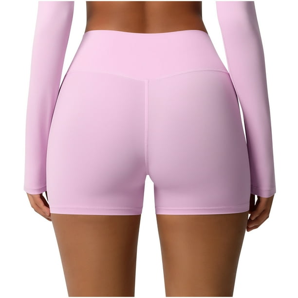 Karight Women's High Waist No Front Seam Scrunch Butt Biker Shorts Booty Lifting Biker Comfy Scrunch Yoga Shorts