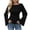 Black, variant on Tops for Women Long Sleeve Boat Neck Flare Sleeve Side Ruched Slim Solid Color Casual Top
