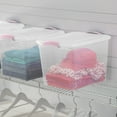 thumbnail image 3 of Sterilite 26 Liter Latch Box, Small Clear Plastic Storage Bin with Lid - Pink Latch, 3 of 5