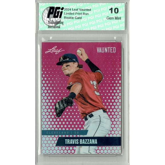 Travis Bazzana 2024 Leaf Vaunted Metal #VM-17 Pink 10 Made Rookie Card PGI 10