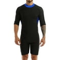 thumbnail image 2 of TSSOE Men's Half Sleeves Boxer Shorts Full Body Wetsuits Diving Surfing Scuba Swimsuit Bodysuit Navy_Blue L, 2 of 7