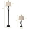 thumbnail image 2 of Maxax 3-Piece Lamp Set - Traditional Table Lamps & Floor Lamp with Oatmeal Fabric Shade, ETL Listed, 2 of 7