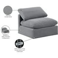 thumbnail image 2 of Meridian Furniture Indulge Contemporary Velvet Armless Chair in Gray, 2 of 9