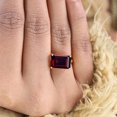thumbnail image 3 of SHEKHAWATJEWELS 12x8 mm / 3 Ct Emerald Cut Red Garnet Ring Yellow Gold Vermeil Silver Ring January Birthstone Jewelry For Women Gift For Wife, 3 of 8