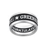 Freestyle, Men's Sterling Silver Enameled Carved Wide Band Class Ring, High School or College Graduation