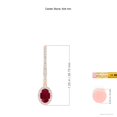thumbnail image 2 of ANGARA Natural Oval 1.2 ct Ruby Halo Huggie Hoop Drop Earrings in 14K Rose Gold for Women (Size-6x4mm) | July Birthstone, Birthday, Anniversary, Jewelry Gift for Women | Natural Ruby Earrings, 2 of 6