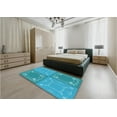 thumbnail image 4 of Ahgly Company Indoor Square Patterned Dark Turquoise Green Area Rugs, 4' Square, 4 of 6
