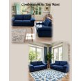 thumbnail image 4 of Newest 78.74" Retro Blue Faux Leather Sofa with Hidden Storage - 2-Seater Loveseat for Small Apartments, Space-Saving Compact Design, 4 of 21