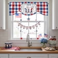 thumbnail image 3 of Independence Day Tie Up Valances Curtain, Adjustable Kitchen USA Gnomes on Blue Red Buffalo Plaid Valances for Windows Decor, Rod Pocket Short Curtains Set for Bedroom/Bathroom, 60"x18", 3 of 9