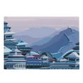 thumbnail image 1 of Digital Cutting Board, Digital Dated Popular Monument with Futuristic Effects Graphic Art, Decorative Tempered Glass Cutting and Serving Board, Large Size, Navy Lavender, by Ambesonne, 1 of 1
