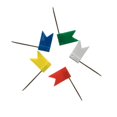 thumbnail image 1 of 100Pcs 5 Colors Map Flag Push Tacks for School Home Office, 1 of 8