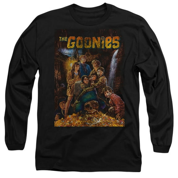 The Goonies Poster Unisex Adult Long-Sleeve T Shirt,Black, Small