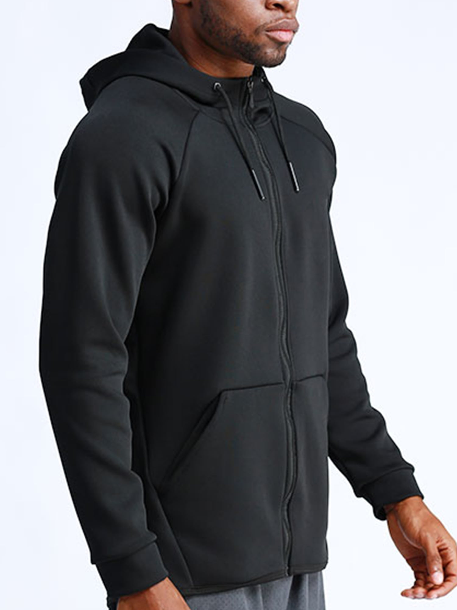 Men Hoodies Pullover Zip Up Solid Active Classic Lightweight Athletic-Fit Casual Trainning Workout Sportswear