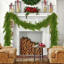 Guvpev 6FT Christmas Norfolk Pine Garland, Artificial Greenery Garlands, Real Touch Pine Garland Christmas Decorations for Indoor Outdoor Table Fireplace Stairs Mantel Wall Home Decor